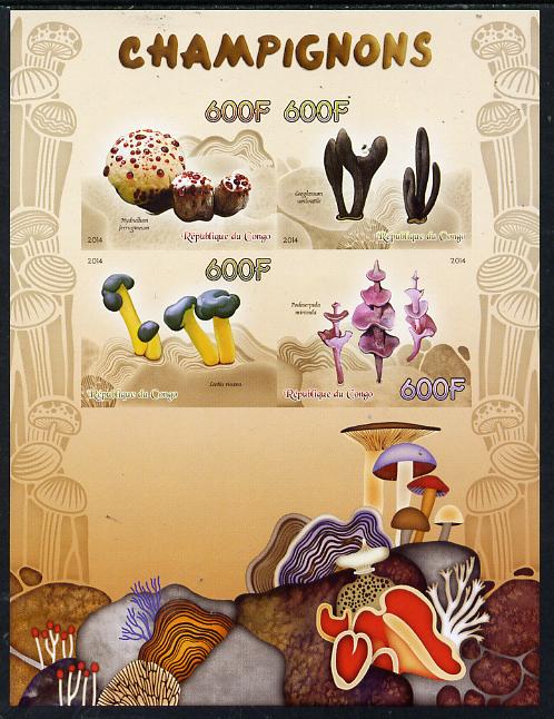Congo 2014 Fungi imperf sheetlet containing 4 values unmounted mint, stamps on , stamps on fungi