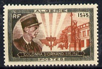 Algeria 1951 Col d'Ornano Monument Fund unmounted mint, SG 306, stamps on , stamps on  stamps on militaria     monuments