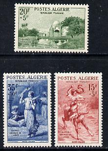 Algeria 1957 Army Welfare Fund set of 3 unmounted mint SG 377-79, stamps on , stamps on  stamps on militaria         dancing