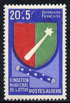 Algeria 1958 Marshal de Lattre Foundation unmounted mint SG 385*, stamps on heraldry, stamps on arms