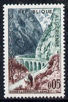 Algeria 1962 Kerrata Gorge 5c (from Tourism series) unmounted mint Yv 364*, stamps on , stamps on  stamps on mountains    bridges    civil engineering    tourism