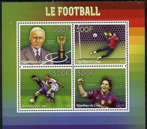 Congo 2015 Football perf sheetlet containing set of 4 unmounted mint, stamps on , stamps on  stamps on sport, stamps on  stamps on football