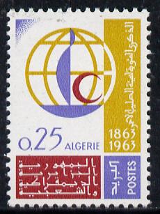 Algeria 1963 Red Cross Centenary unmounted mint, Yv 383*, stamps on , stamps on  stamps on medical    red cross