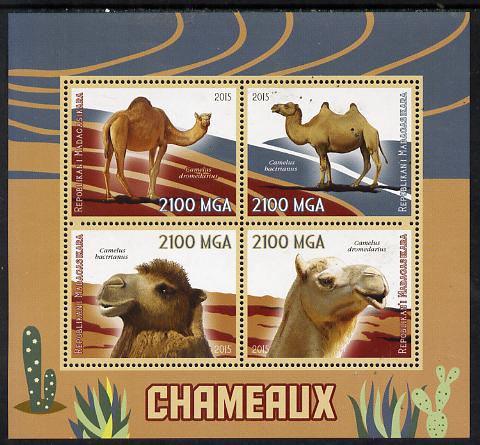 Madagascar 2015 Camels perf sheetlet containing 4 values unmounted mint, stamps on animals, stamps on camels