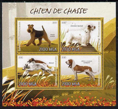 Madagascar 2015 Dogs perf sheetlet containing 4 values unmounted mint, stamps on animals, stamps on dogs