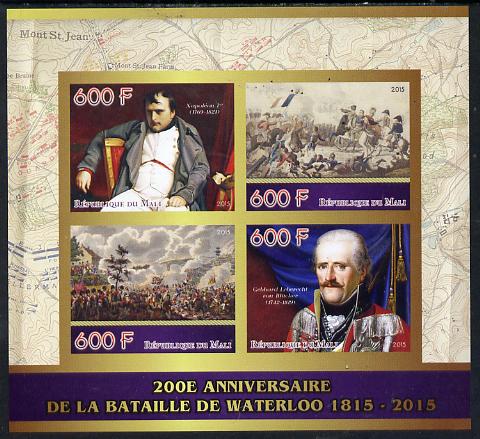 Mali 2015 Napoleon - 200th Anniversary of Battle of Waterloo imperf sheetlet containing four values unmounted mint, stamps on , stamps on  stamps on personalities, stamps on  stamps on napoleon, stamps on  stamps on militaria  , stamps on  stamps on dictators.