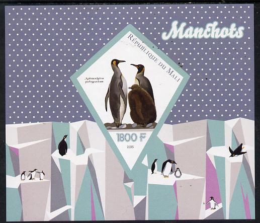 Mali 2015 Penguins imperf deluxe sheet containing one diamond shaped value unmounted mint, stamps on , stamps on  stamps on birds, stamps on  stamps on penguins, stamps on  stamps on shaped, stamps on  stamps on triangle, stamps on  stamps on trianguler, stamps on  stamps on diamond