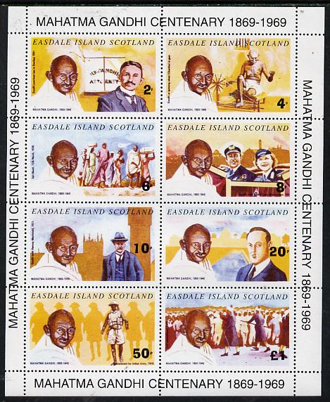 Easdale 1996 Gandhi perf set of 8 values (2p to \A31) unmounted mint, stamps on personalities, stamps on textiles, stamps on cotton, stamps on gandhi, stamps on spinning