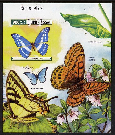 Guinea - Bissau 2015 Butterflies #1 imperf deluxe sheet unmounted mint. Note this item is privately produced and is offered purely on its thematic appeal, stamps on , stamps on  stamps on butterflies