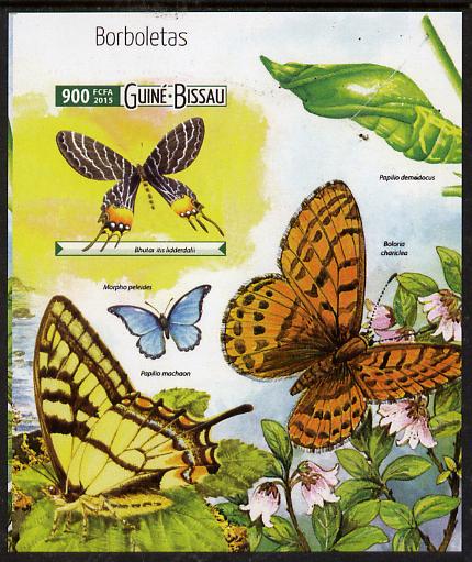 Guinea - Bissau 2015 Butterflies #3 imperf deluxe sheet unmounted mint. Note this item is privately produced and is offered purely on its thematic appeal, stamps on , stamps on  stamps on butterflies