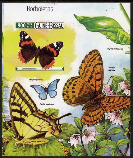 Guinea - Bissau 2015 Butterflies #4 imperf deluxe sheet unmounted mint. Note this item is privately produced and is offered purely on its thematic appeal, stamps on , stamps on  stamps on butterflies