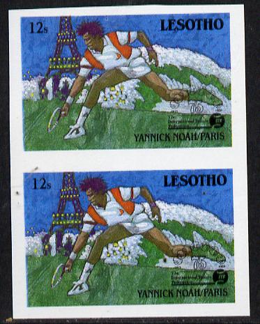 Lesotho 1988 Tennis Federation 12s (Yannick Noah) unmounted mint imperf proof pair (as SG 843)*, stamps on sport  tennis