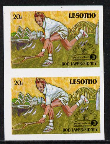 Lesotho 1988 Tennis Federation 20s (Rod Laver) unmounted mint imperf proof pair (as SG 844)*, stamps on , stamps on  stamps on sport  tennis