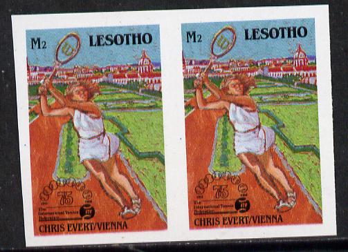 Lesotho 1988 Tennis Federation 2m (Chris Evert) unmounted mint imperf proof pair (as SG 849)*, stamps on sport  tennis