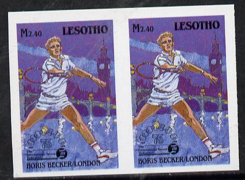 Lesotho 1988 Tennis Federation 2m40 (Boris Becker) unmounted mint imperf proof pair (as SG 850)*, stamps on , stamps on  stamps on sport  tennis