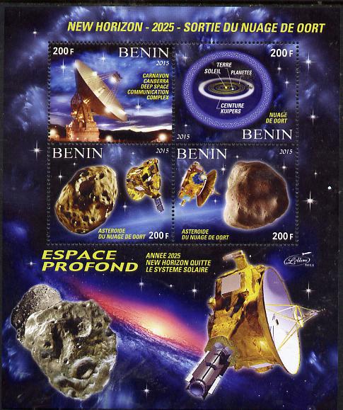 Benin 2015 50thAnniversary of ELDO #3 perf sheetlet containig 4 values unmounted mint , stamps on space, stamps on eldo, stamps on telescope