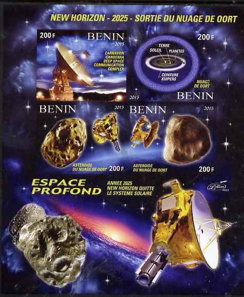 Benin 2015 50thAnniversary of ELDO #3 imperf sheetlet containig 4 values unmounted mint , stamps on , stamps on  stamps on space, stamps on  stamps on eldo, stamps on  stamps on telescope