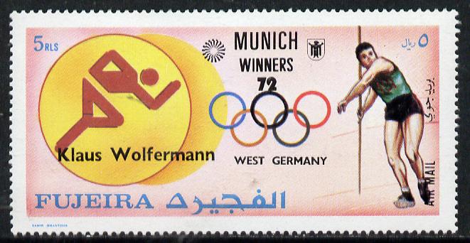 Fujeira 1972 Javelin (Klaus Wolfermann) from Olympic Winners set of 25 unmounted mint (Mi 1434), stamps on javelin    