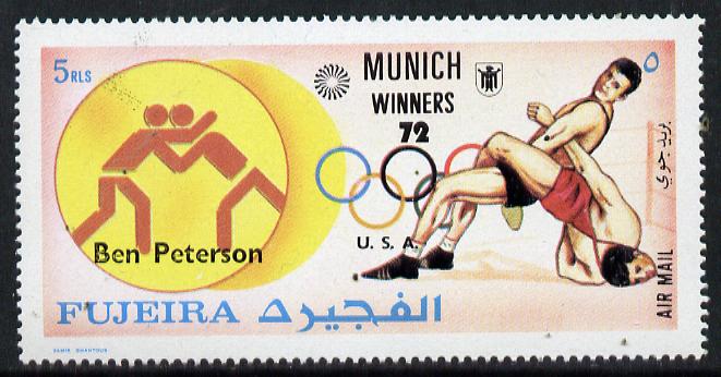Fujeira 1972 Wrestling (Ben Peterson) from Olympic Winners set of 25 unmounted mint (Mi 1452), stamps on wrestling