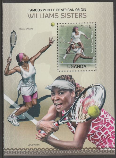 Uganda 2012 The Williams Sisters (Tennis) perf souvenir sheet  containing 1 value unmounted mint.t., stamps on , stamps on  stamps on personalities, stamps on  stamps on williams, stamps on  stamps on tennis