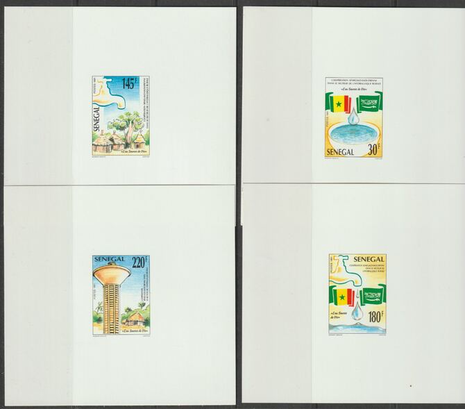 Senegal 1991 Water - Source of Life set of 4 die proofs in issued colours on thin card, as SG 1129-32, stamps on water