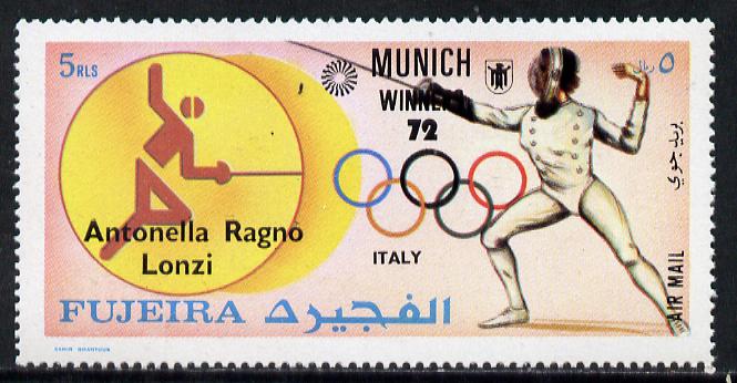 Fujeira 1972 Fencing (Antonella Lonzi) from Olympic Winners set of 25 (Mi 1432-56) unmounted mint, stamps on , stamps on  stamps on fencing