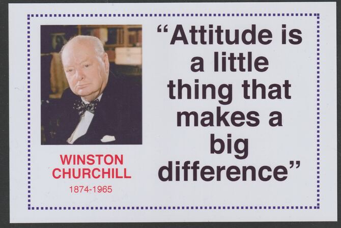 Famous Quotations - Winston Churchill on 6x4 in (150 x 100 mm) glossy card, unused and fine, stamps on , stamps on  stamps on personalities, stamps on  stamps on churchill, stamps on  stamps on constitutions