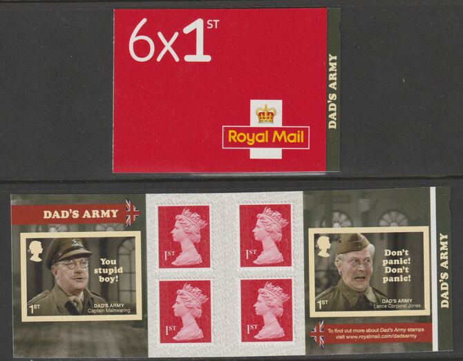 Great Britain 2018 Dads Army Booklet with 4 x 1st class definitives plus 2 x Dads Army stamps SG PM61, stamps on army, stamps on  ww2 , stamps on  tv , stamps on 