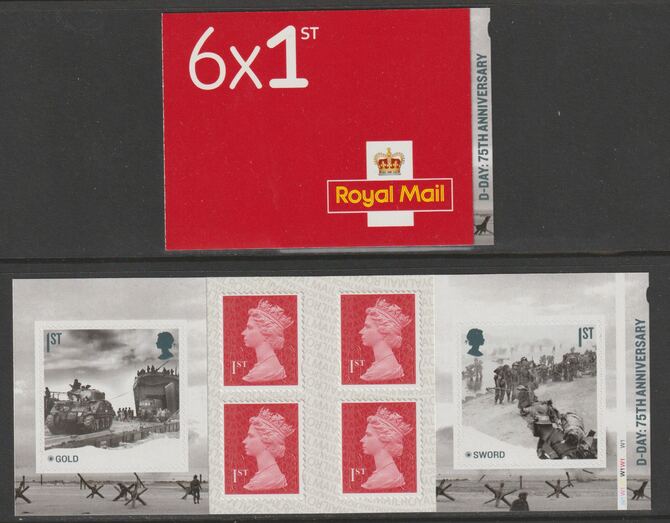 Booklet - Great Britain 2019 75th Anniv of D-Day Booklet with 4 x 1st class definitives plus 2 x D-Day stamps SG PM67, stamps on army, stamps on  ww2 , stamps on  d-day, stamps on 