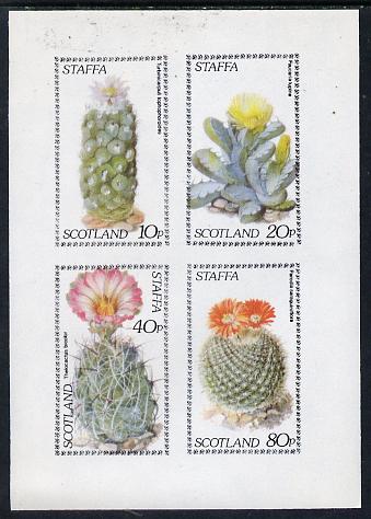 Staffa 1979 Cacti imperf  set of 4 values (10p to 80p) unmounted mint, stamps on flowers    cacti