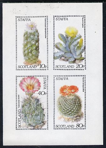 Staffa 1979 Cacti imperf  set of 4 values (10p to 80p) unmounted mint, stamps on , stamps on  stamps on flowers    cacti