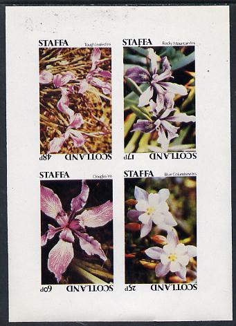 Staffa 1979 Irises imperf  set of 4 values (17p to 60p) unmounted mint, stamps on , stamps on  stamps on flowers, stamps on iris