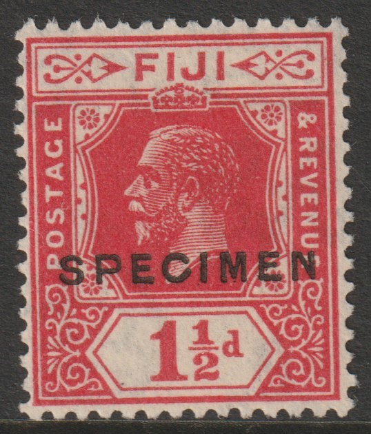 Fiji 19222 KG5 Key Plate Multiple Script 1.5d overprinted SPECIMEN with gum and only about 400 produced SG 232s, stamps on , stamps on  stamps on specimens