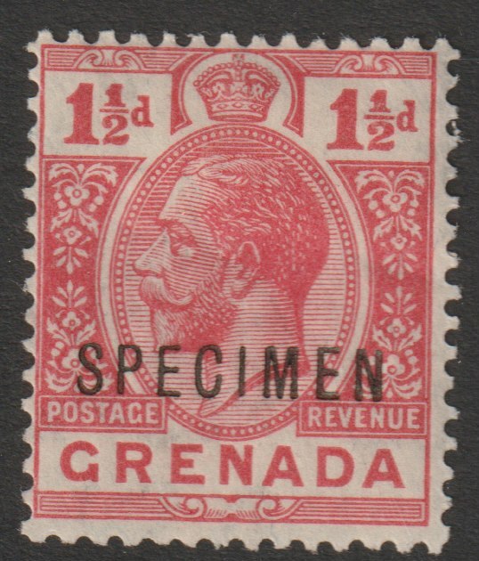 Grenada 1921 KG5 Script CA 1d carmine overprinted SPECIMEN (type D12) fine with gum and only about 400 produced SG 113s, stamps on , stamps on  stamps on specimens