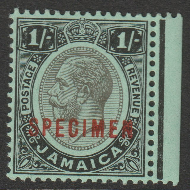 Jamaica 1912 KG5 MCA 1s overprinted SPECIMEN (type D12) fine with gum and only about 400 produced SG 65s, stamps on specimens