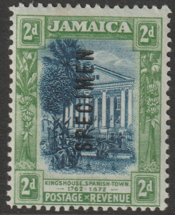 Jamaica 1919 KG5 Pictorial MCA 2d overprinted SPECIMEN fine with gum and only about 400 produced SG 81s, stamps on specimens