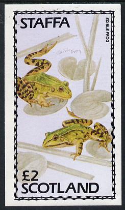 Staffa 1979 Frogs (Edible Frog) imperf  deluxe sheet (£2 value) unmounted mint, stamps on animals, stamps on amphibians, stamps on frogs