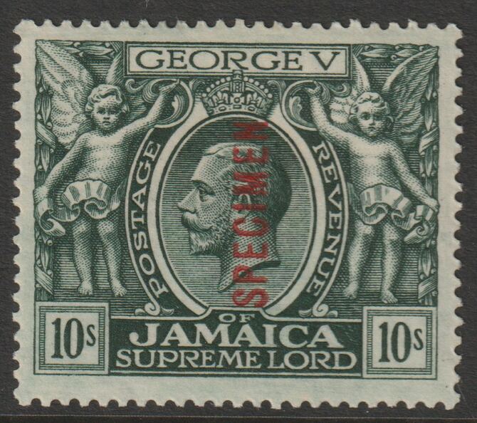 Jamaica 1919 KG5 Pictorial MCA 10s overprinted SPECIMEN very fine with gum and only about 400 produced SG 89s, stamps on , stamps on  stamps on specimens