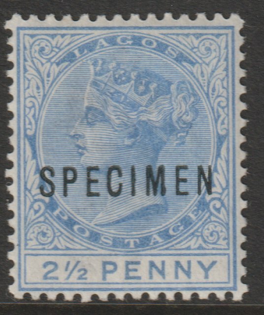 Lagos 1887 QV Crown CA 2.5d overprinted SPECIMEN very fine with gum and only about 750 produced SG 31s, stamps on , stamps on  stamps on specimens