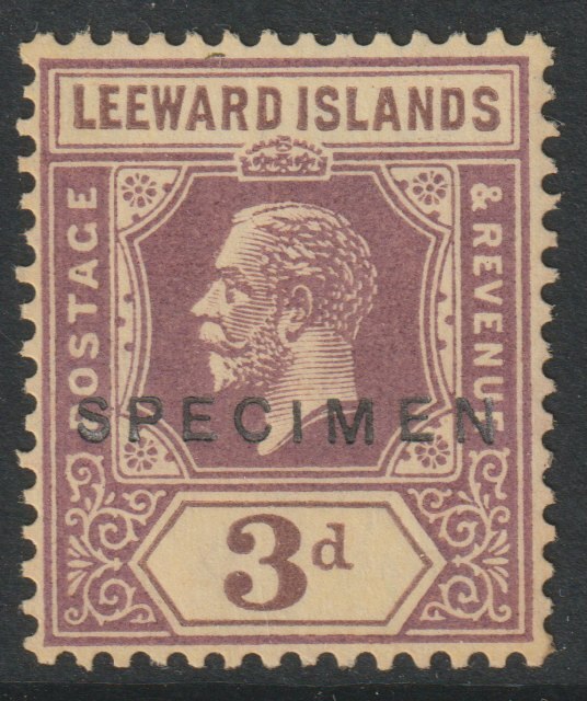 Leeward Islands 1921 KG5 Multiple Script 3d overprinted SPECIMEN with gum only about 400 produced SG 69s, stamps on , stamps on  stamps on specimens