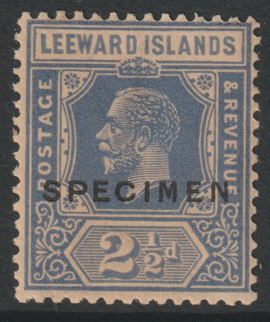 Leeward Islands 1921 KG5 Multiple Script 2.5d carmine overprinted SPECIMEN toned but only about 400 produced SG 67s, stamps on , stamps on  stamps on specimens