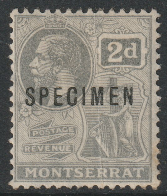 Montserrat 1922 KG5 Multiple Script 2d overprinted SPECIMEN with gum and only about 400 produced SG 70s, stamps on specimens