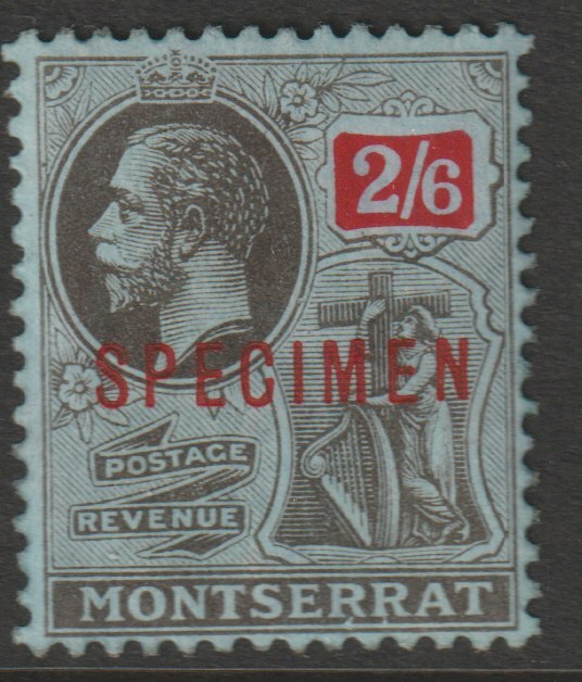 Montserrat 1916 KG5 MCA 2s6d overprinted SPECIMEN with gum and only about 400 produced SG 58s, stamps on , stamps on  stamps on specimens