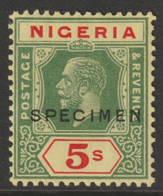 Nigeria 1921 KG5 Multiple Script 5s die II overprinted SPECIMEN with gum and only about 400 produced SG 28s, stamps on specimens
