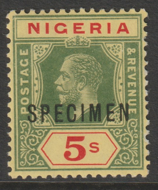 Nigeria 1921 KG5 Multiple Script 5s die I overprinted SPECIMEN with gum and only about 400 produced SG 28as, stamps on specimens