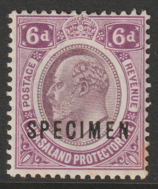 Nyasaland 1908 KE7 Crown CA 6d overprinted SPECIMEN with gum but few tones, only about 400 produced SG 77s, stamps on , stamps on  stamps on specimens