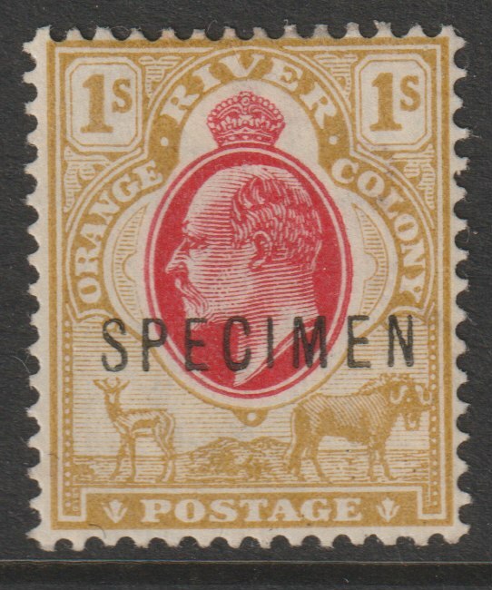 Orange River Colony 1903 KE7 Crown CA 1s overprinted SPECIMEN with gum and only about 750 produced SG 146s, stamps on specimens