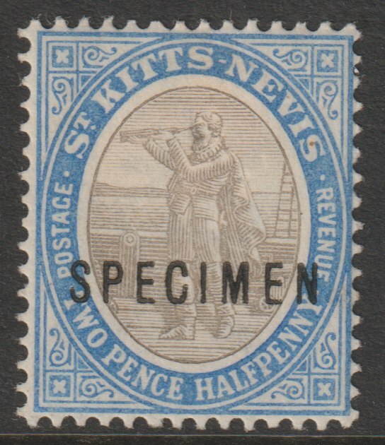 St Kitts-Nevis 1903 Columbus & Medicinal Spring Issue Crown CA 2.5d overprinted SPECIMEN fine with gum, only 750 produced SG 4s, stamps on specimens