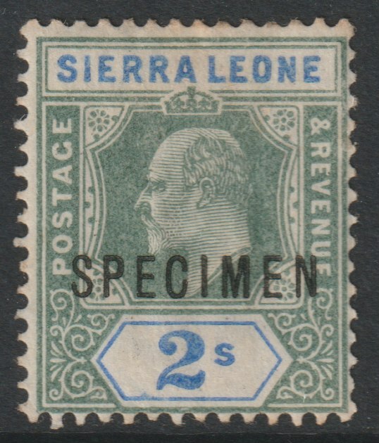 Sierra Leone 1903 KE7  Key Plate Crown CA 2s overprinted SPECIMEN sl soiled gum, only about 750 produced, SG83s, stamps on specimens