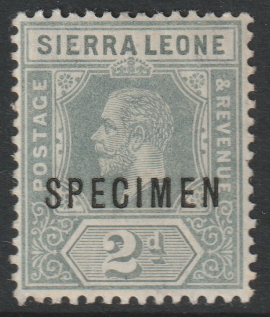 Sierra Leone 1912 KG5  Key Plate MCA 2d overprinted SPECIMEN with gum, only about 400 produced, SG115s, stamps on , stamps on  stamps on specimens